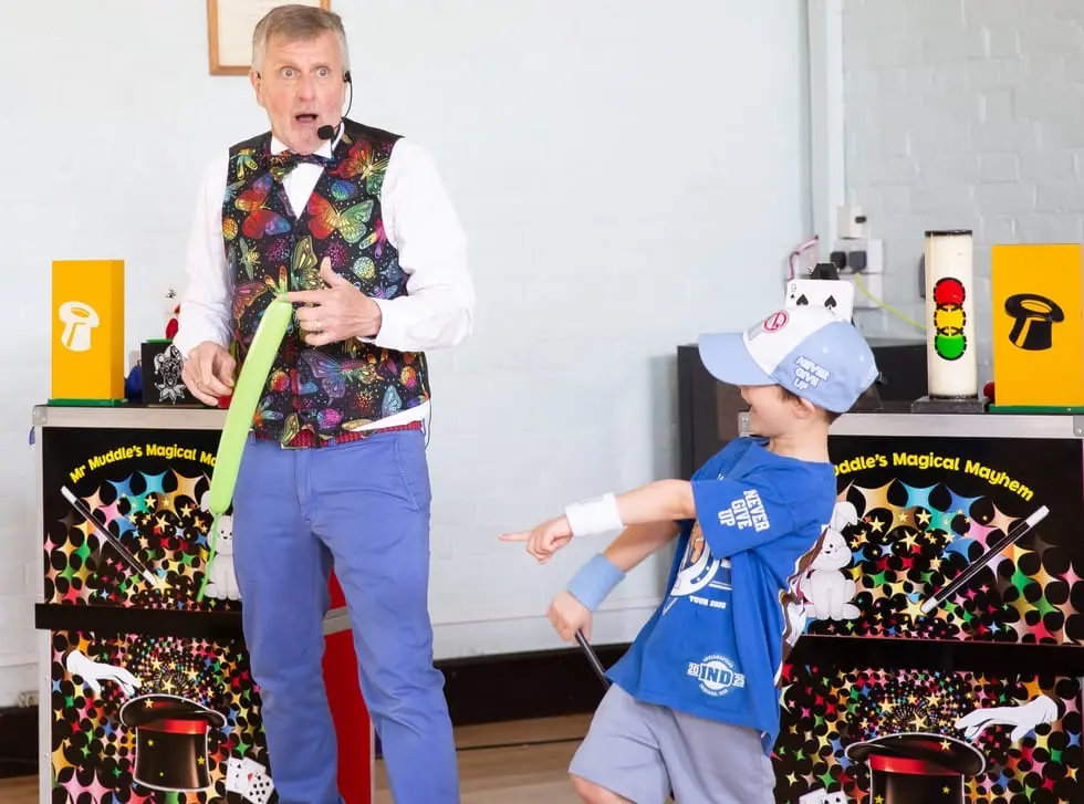 Colourful ribbon magic performance
